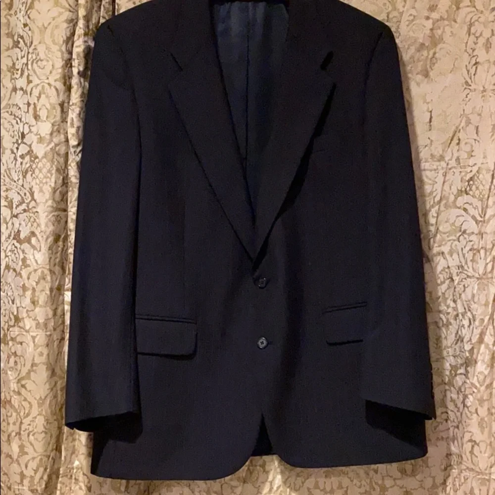 ~Burberry~ Dark Blue with Light Blue Pinstripe Suit Jacket